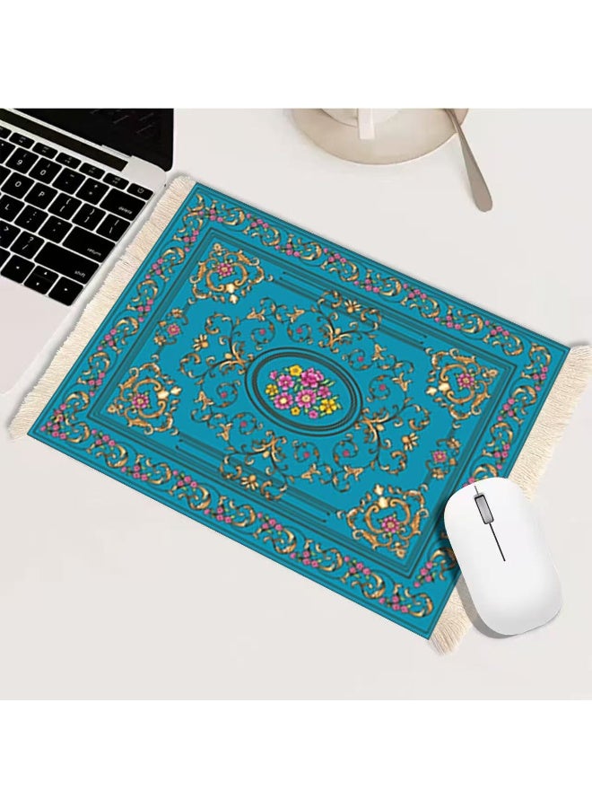 Field Coffee Mat &mouse mat  Coffee Cup Mat Coffee Mug MatTable Mat Mouse Pad Rubber Rectangle 23x18x0.5 cm Blue - Image 2